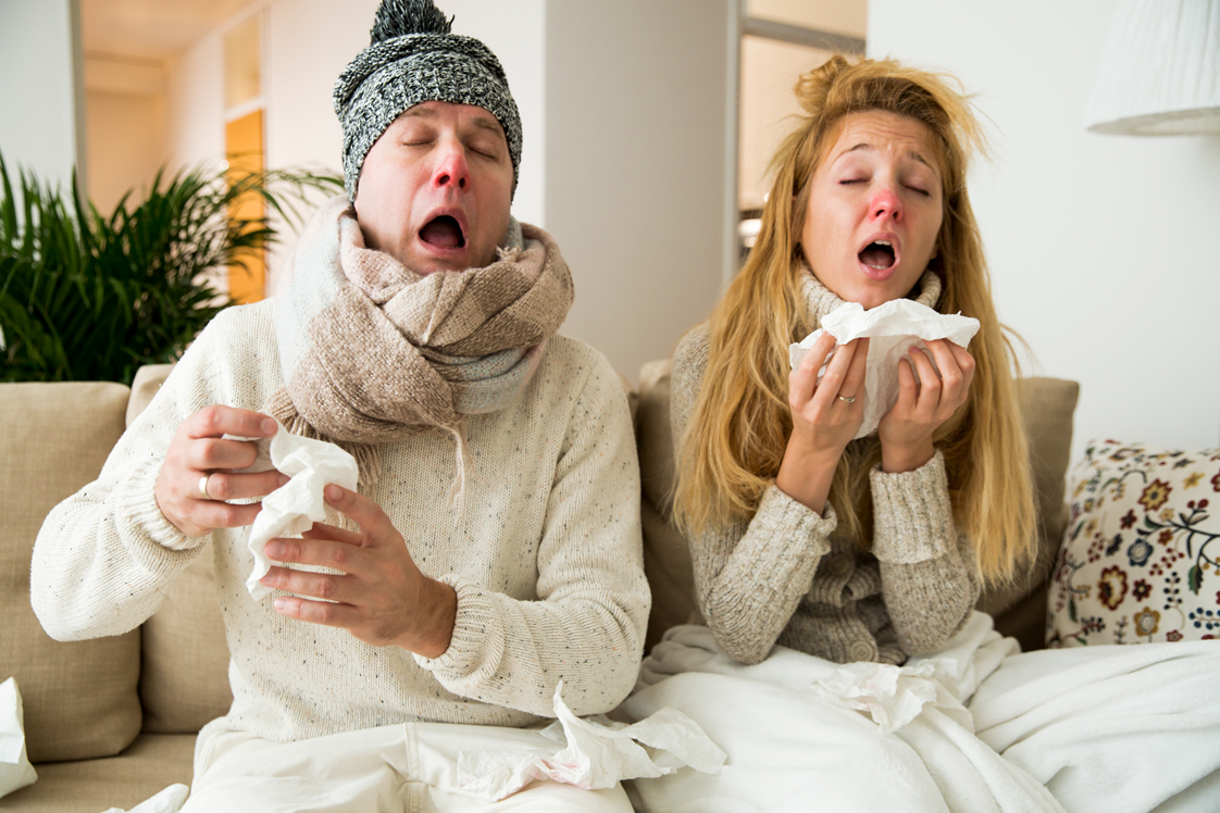 male-and-female-sick-from-a-cold male and female sick from a cold