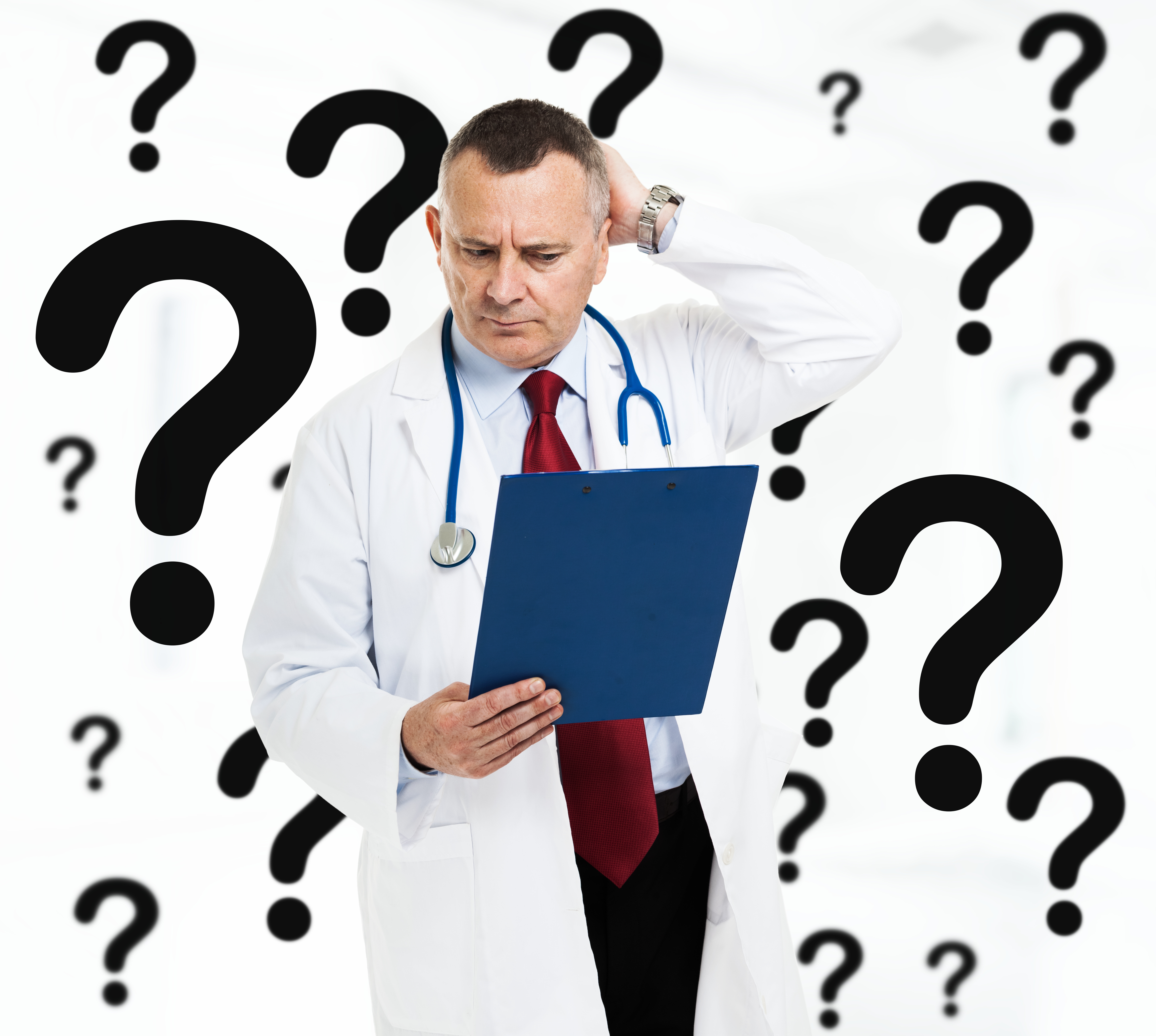 Confused Doctor Confused doctor who can't figure out why his patient has chronic pain.