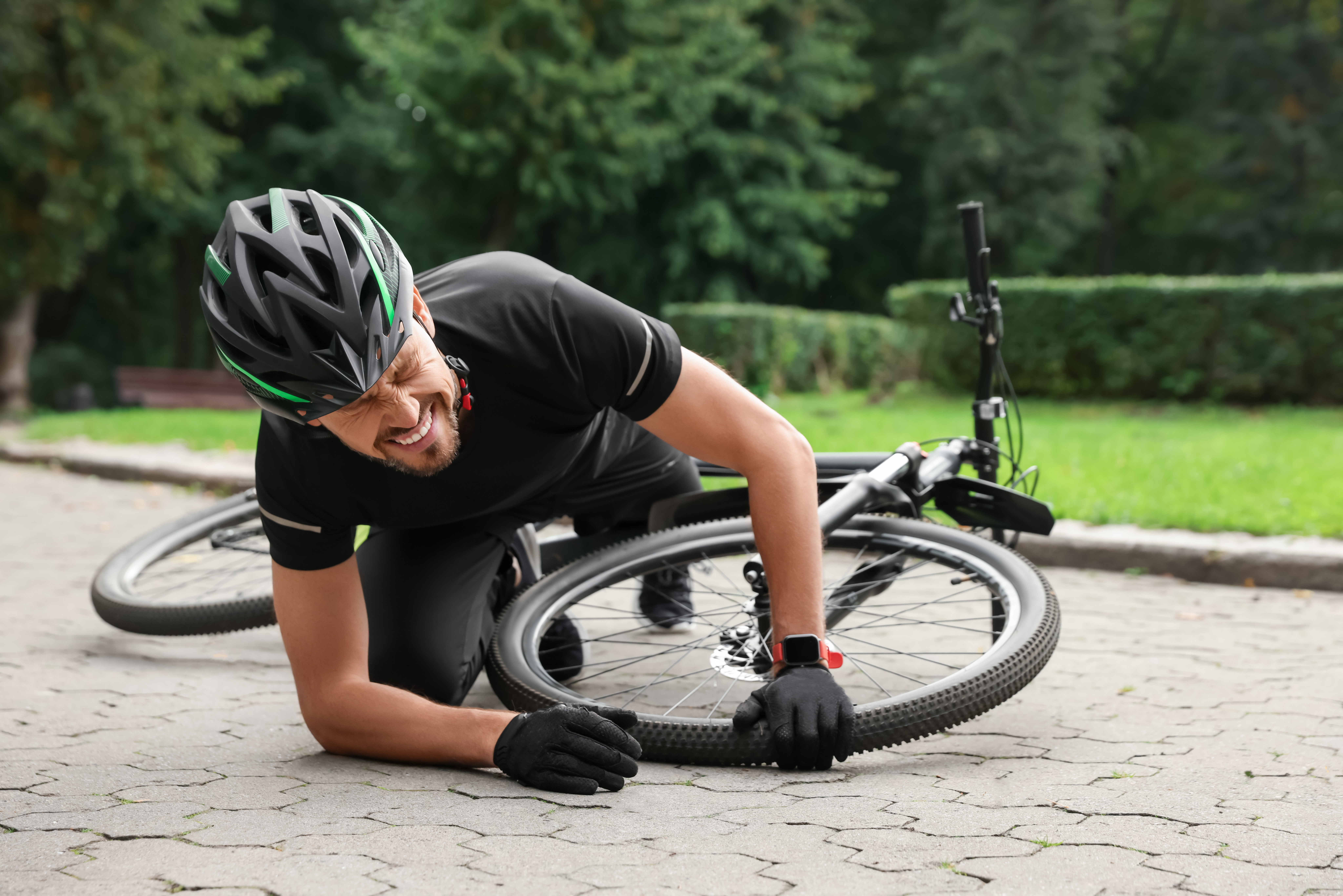 Man hurt on a bike